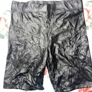 faux leather biker shorts